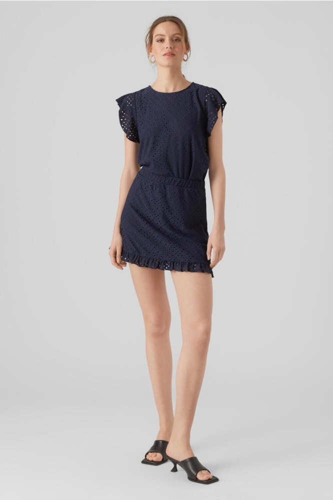 VMTASSA SL FRILL TOP NOOS 10286067 NAVY BLAZER
